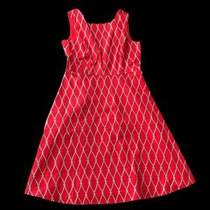 Talbots adorable red cotton dress. Measures 42” from shoulder seam to hem.